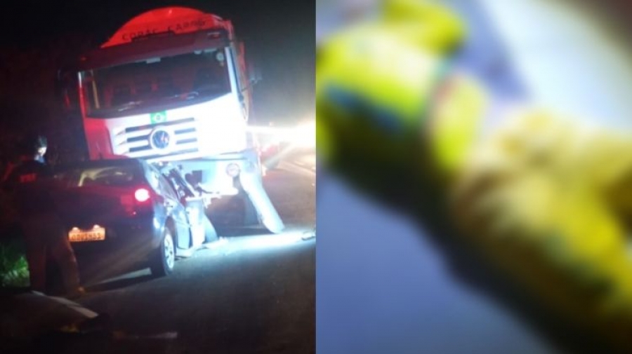 Duas pessoas morrem em colisão frontal entre carro e caminhão de lixo na BR-343, em Altos